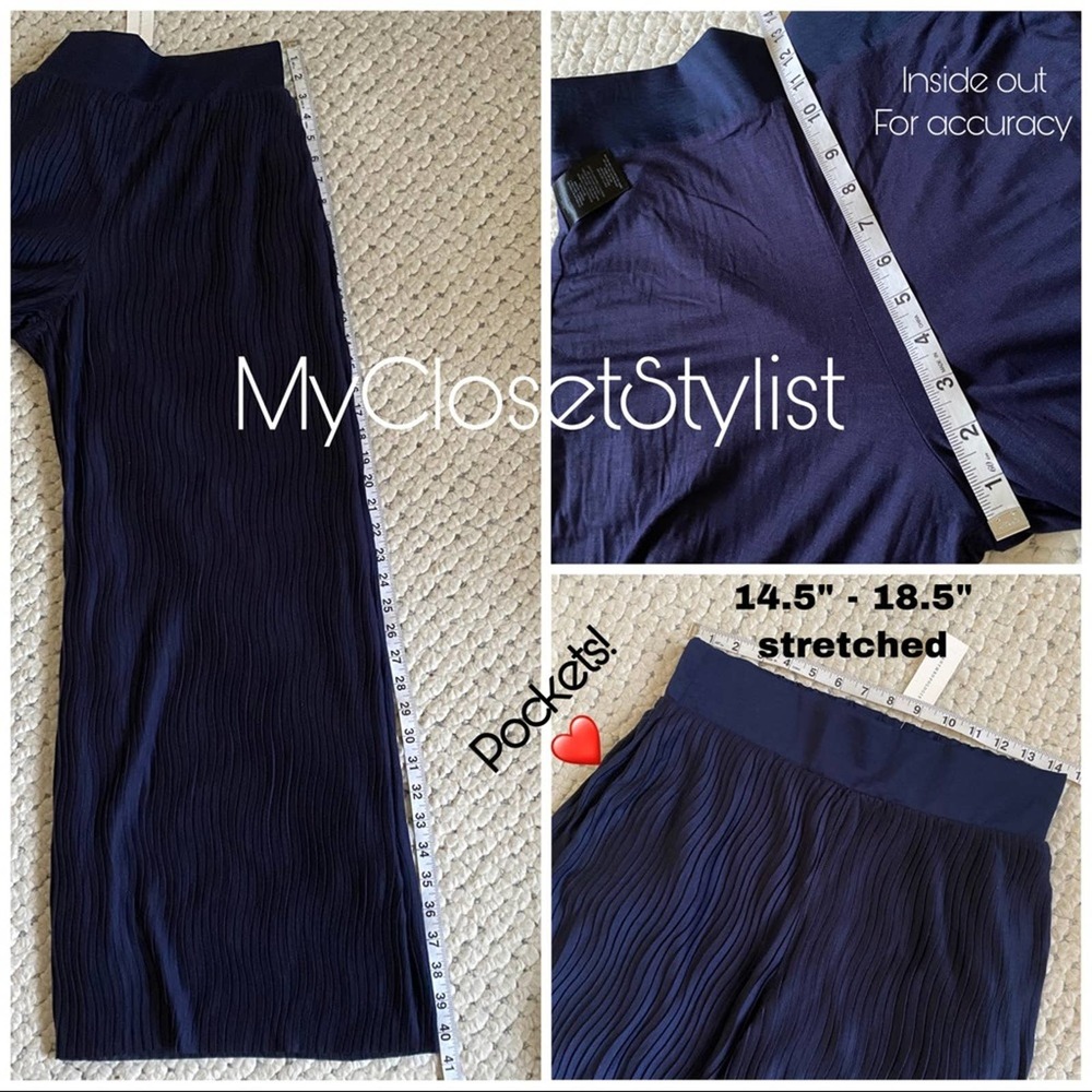 Anthropologie NWT Flowy knit Wide Leg Essential Pants! XS/S Pockets with stretch - Picture 4 of 5